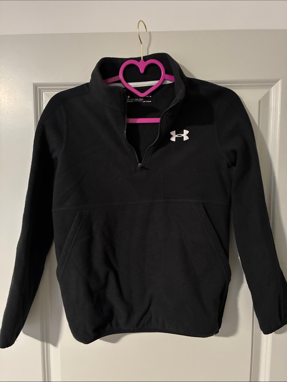 Under Armour Kids Black Quarter-Zip Fleece Pullover